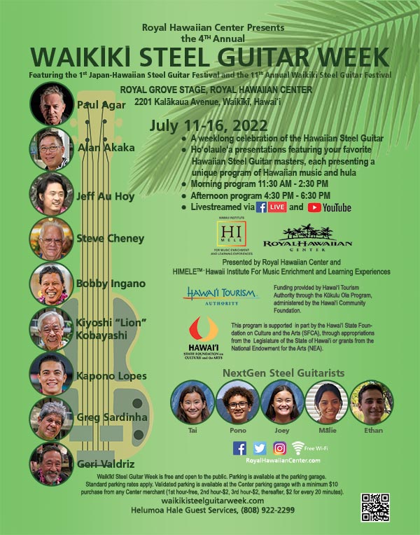 2022 Waikīkī Steel Guitar Festival Poster